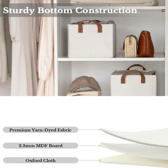 Storage Bins, Fabric Storage Bins for Shelves, Storage Baskets with Metal Frame {4}