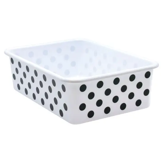 Black Polka Dots on White Large Plastic Storage Bin {1}