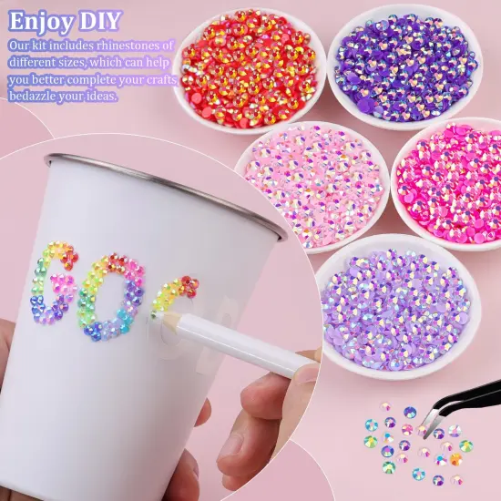 30000Pcs 3mm Resin Rhinestones with Tweezers and 3Pcs 10ml B7000 Glue {3}