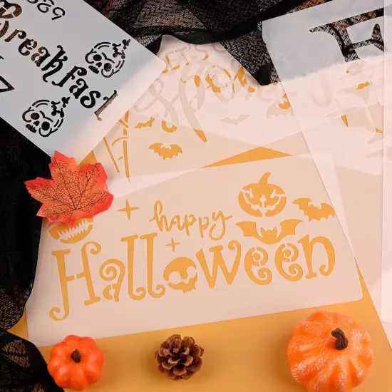 14 Pcs Halloween Stencils for Painting on Wood {4}