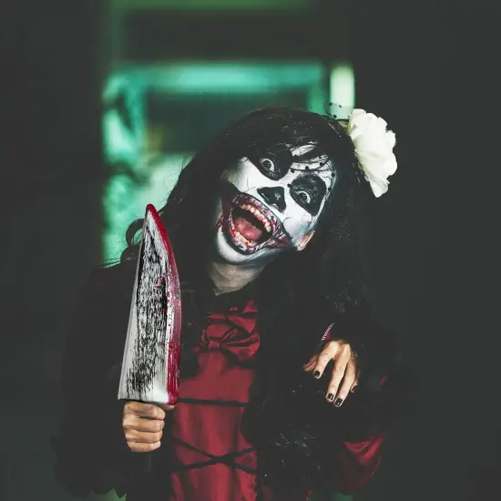 4E&rsquo;s Novelty Large 16.5" Fake Knife with Bloody Effect &ndash; Plastic Halloween Prop Knife for Scary Clown, Michael Myers, Chucky, Zombie Costumes &ndash; Safe for Kids & Adults, Realistic Look, Lightweight Toy {4}