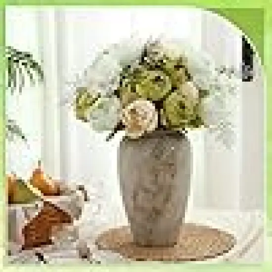 Giant Silk Peony Flowers and Hydrangea Bouquet {6}