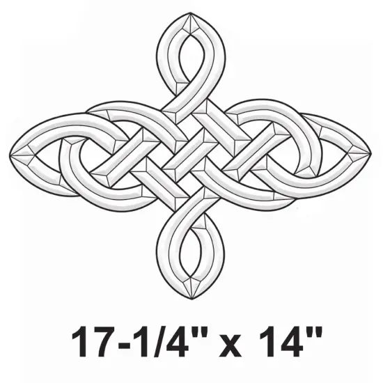 17-1/4" x 14" Exquisite Clear Glass 4-Point Celtic Knot Bevel Cluster EC826 {1}