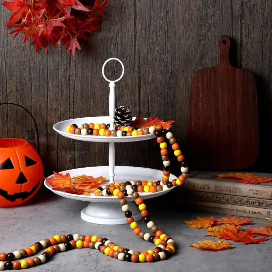 16 ft Fall Wooden Bead Garland {2}