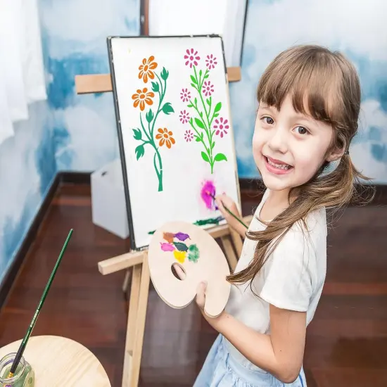 18 Pieces Flower Stencils - Reusable Floral Dragonfly Butterfly {3}