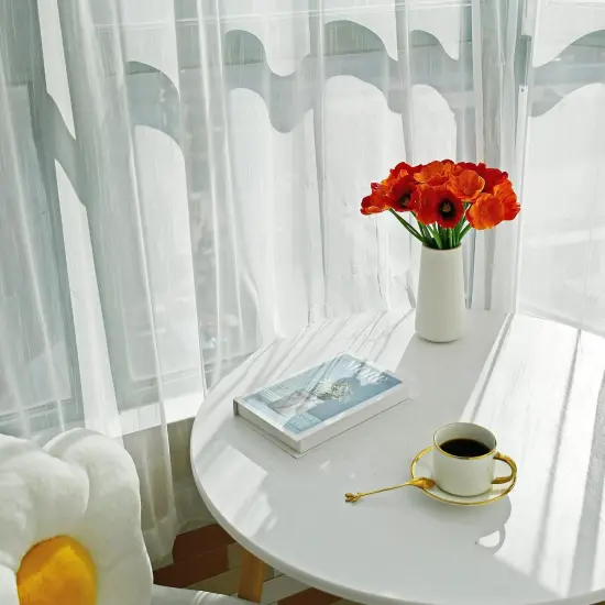 PU Red and Orange Poppy Artificial Flowers {6}