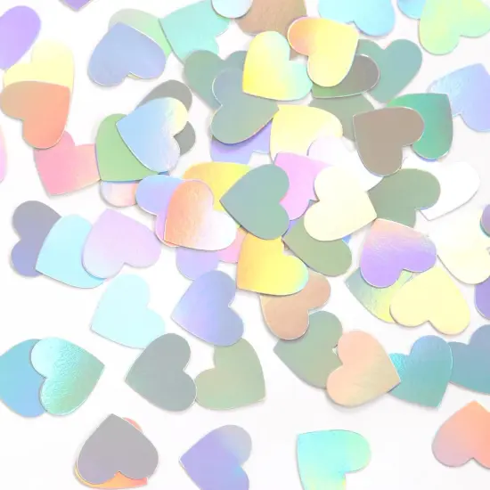 Iridescent-Disco Party-Decorations Heart Confetti - 300pcs {1}