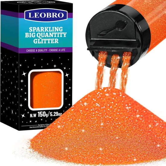 Orange Glitter, 150g/5.29oz Extra Fine Fluorescent {1}