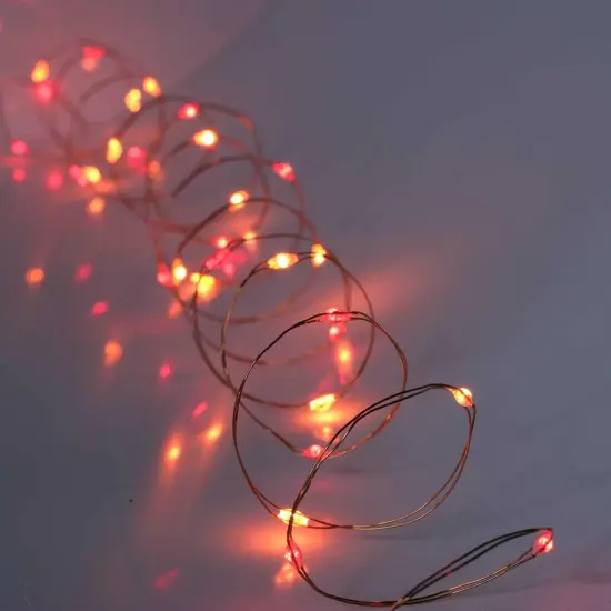 Battery Powered Fairy String Lights - Red Orange - 40 LED with Timer {3}