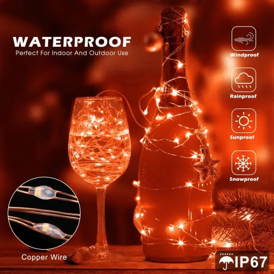 Fairy Lights 72ft 220 LED USB Twinkle Christmas String Lights Plug in(Orange） {5}