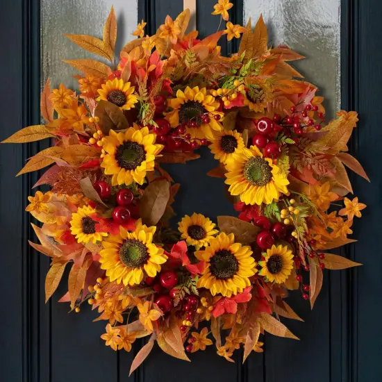 Fall Wreaths for Front Door&ndash; Autumn Harvest Wreath {6}