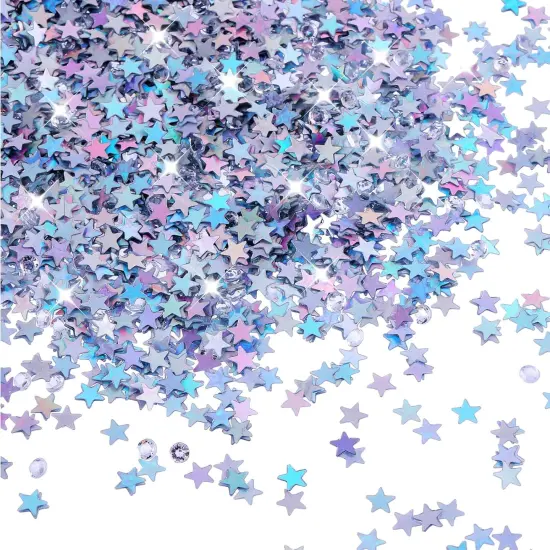 3000 Pcs Glitter Star Confetti With Diamond - 30g 6mm Metallic Foil Sprinkles Table Glitter, Twinkle Sequins Scatter Stars for Birthday Party, Halloween, Christmas Decoration {1}