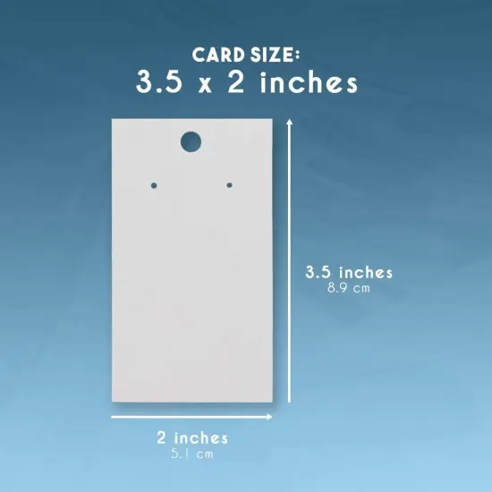 White Earring Display Cards, 200-Pack Hanging Earring Cards for Selling, Packaging, Storage, 500 GSM Thick and Sturdy Paper Material, Jewelry Holders (3.5x2 in) {7}