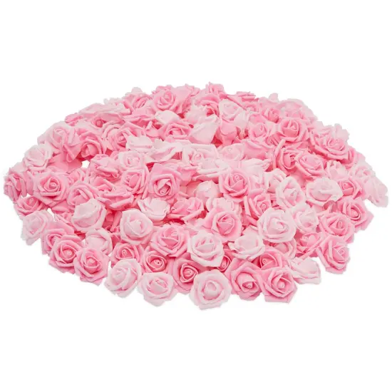Artificial Roses in 2 Pink Colors, 2-Inch Faux Flower Heads for Crafts (200 Pack) {1}