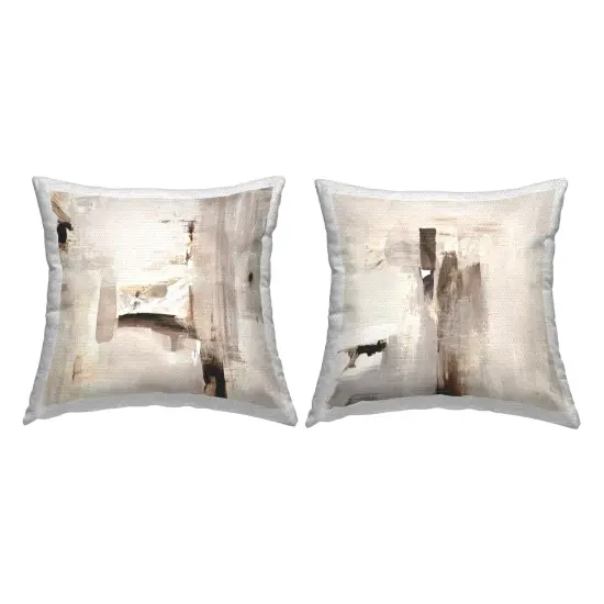 Neutral Abstract Expressions 2 PC Outdoor Printed Pillow Set Design by Igor Levashov, 18 x 7 x 18 {1}