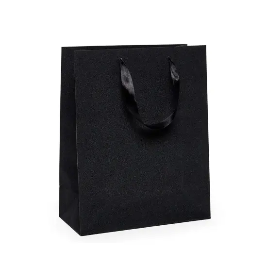 Glitter Grain Euro Totes 10 1/4'' x 4 3/4'' x 12 5/8'' for Elegant Packaging Black {2}