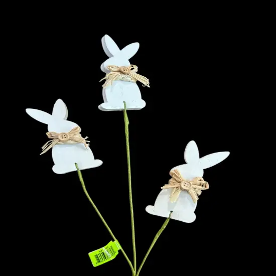 26'' White & Natural Foam Bunny Spray - Rustic Easter Floral Accent-63741WT {2}