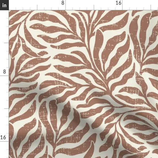 Various Fabrics by the Yard or Fat Quarter Autumnal Foliage Leaves Botanical Earth Tone Neutral Faux Texture Distressing Warm Tones Boho Coastal Custom Printed Fabric by Spoonflower {2}