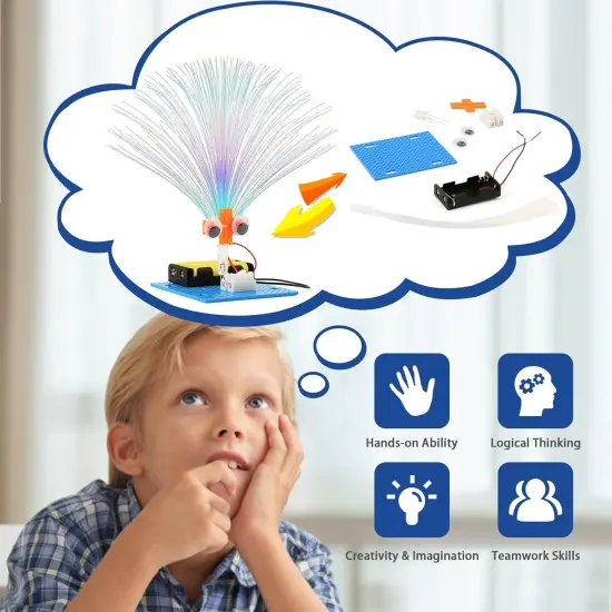 7 Set Bulk STEM Kit Individual Craft Kits for Kids, Science Projects Crafts Group Activity, Light Experiments Circuit Toys, Fun Fiber Optic STEAM Activities for Boys Girls Ages 6-8 8-12 6 8 10 Year {5}