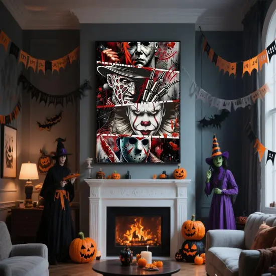 DIY Halloween Diamond Art Kits, 5D Horror Diamond Painting - 11.8x15.8in {4}