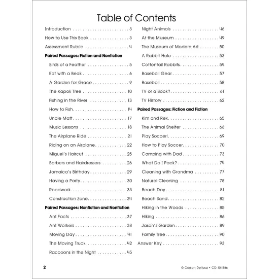 Carson Dellosa Paired Passages, Grade 1 Workbook {3}