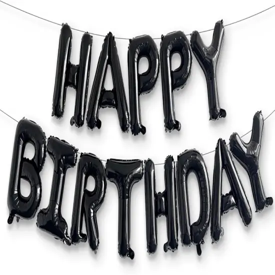 Black Mylar Capital Foil Birthday Balloons {1}