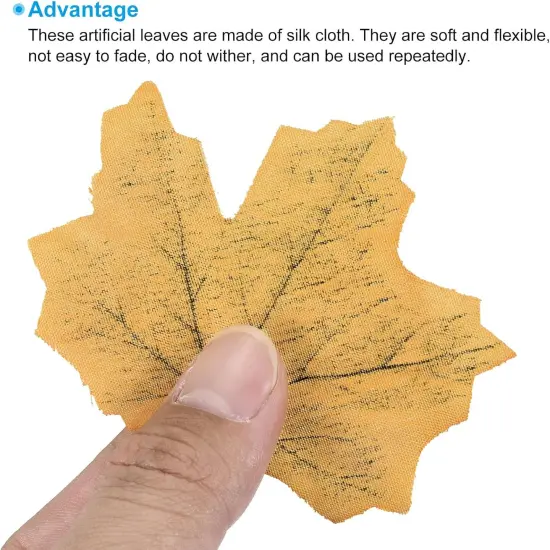 Artificial Leaves, 200 Pcs Fall Maple - Yellow {3}