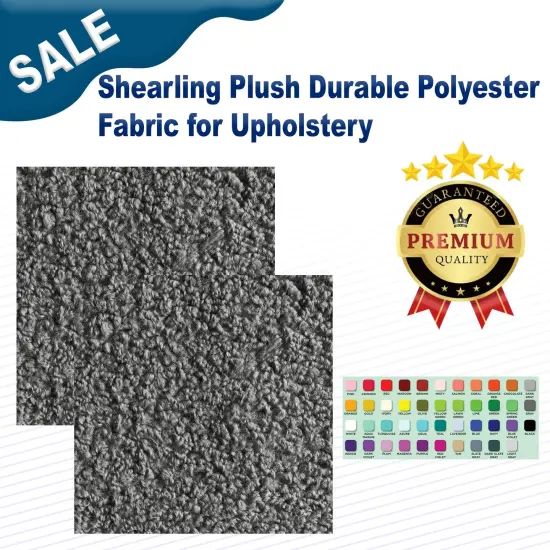 Shearling Plush Durable Polyester Fabric 54&Prime; width for Upholstery Lotus {2}
