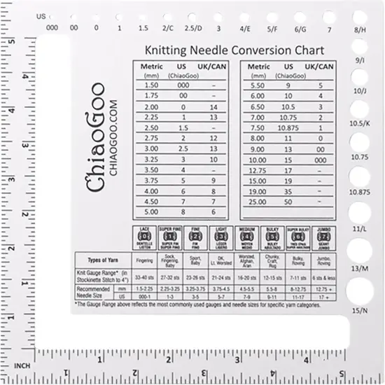 ChiaoGoo Swatch & Needle Gauge 5.5" {1}