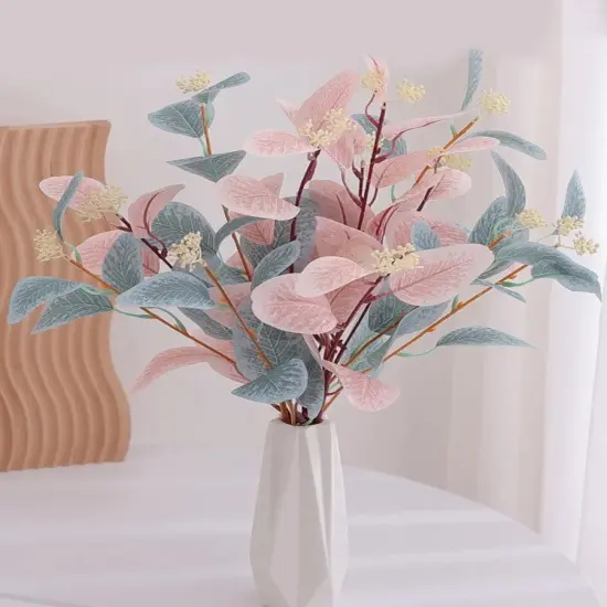 6pcs Artificial Eucalyptus Stems Blue Fake Eucalyptus Leaves Tall Eucalyptus Branches Floral Decorations for Boho Home Decor Flowers Arrangement {4}