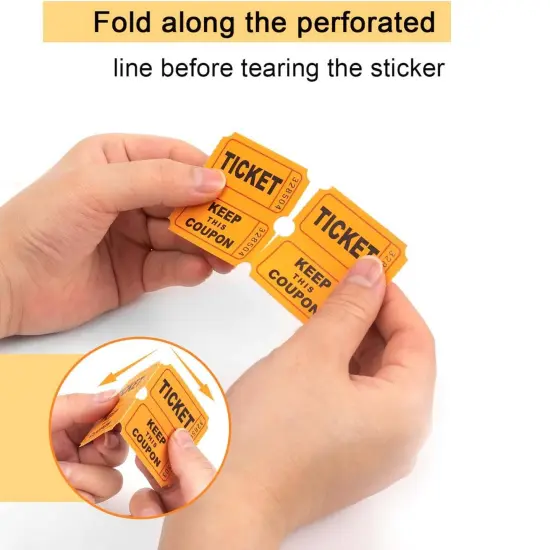 Double Roll Raffle Tickets &ndash; Coupon Tickets (2000/Roll) &ndash; Available in 8 Colors: Red, Blue, Green, Yellow, Orange, Purple, Pink & White {5}