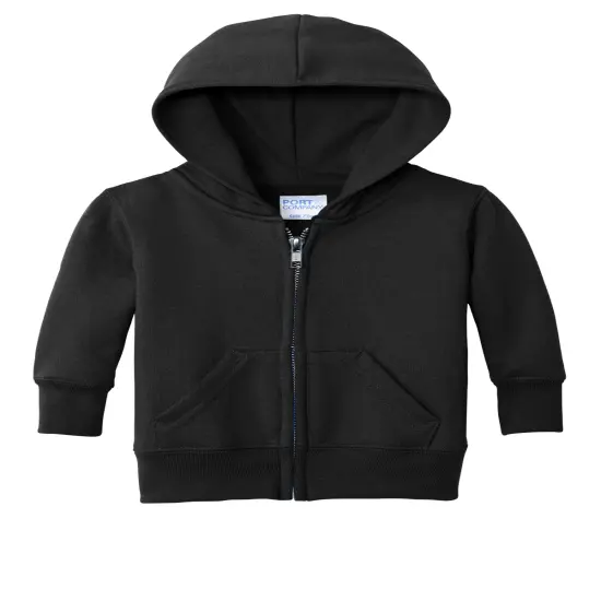Port & Company&reg; Soft Infant Core Fleece Full Zip Hoodie Jet Black {2}