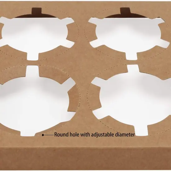 Cupcake Boxes, 50pcs 9.4" x 6.2" x 3.0" Food Grade Kraft Muffin Cupcake Box Carrier Packaging with Insert and Display Window, Cupcake Boxes Fits 6 Cupcakes or Muffins {2}