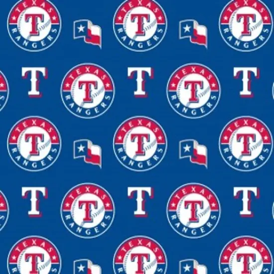 Licensed MLB Texas Rangers Blue Cotton 6657-B Fabric by the Yard {1}