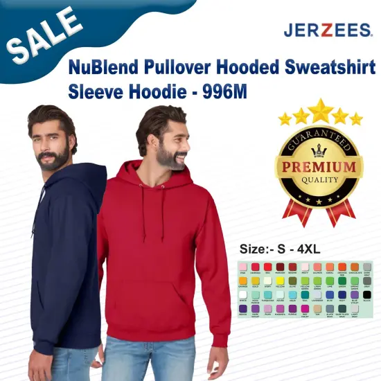 Jerzees&reg; NuBlend Pullover Hooded Sweatshirt Long Sleeve Hoodie Deep purple {2}