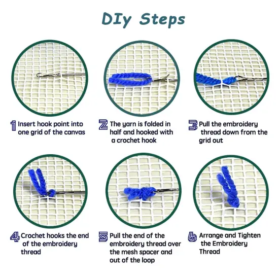 YP Latch Hook Kits for Kids Adults DIY Rug Tapestry Kits with Printed Canvas Embroidery Kits Festival Gifts Home Decoration (Fox,11.8inch X 11.8inch) {3}