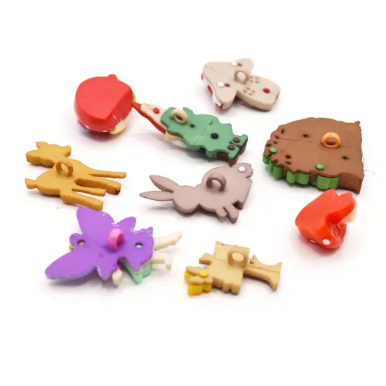 Enchanted Garden Craft Embellishments Fairy & Gnome Buttons 24pcs {2}