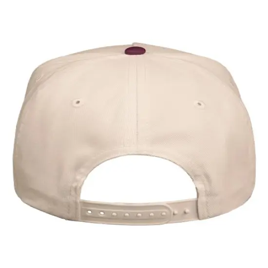 Valucap&reg; Five Panel Twill Cap Classic Comfortable Fit Natural/ Maroon {2}