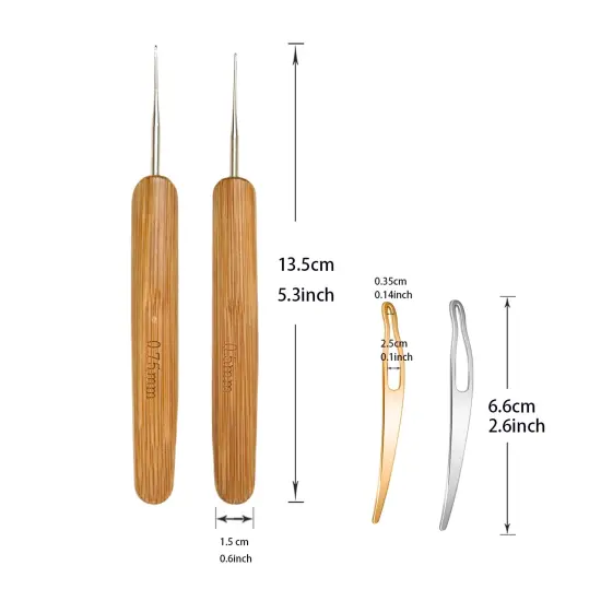 9 Pcs Bent Latch Hook Crochet Needle Set Dreadlocks Tool Crochet Hooks Hair Locking Tool for Hair Extension Braid Carpet Making and Other Craft {3}