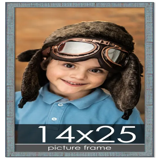 Textured Blue Picture Frame - UV Acrylic, Foam Board Backing, Hanging Hardware {1}