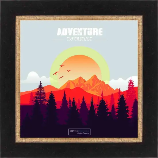 Square Embellished Brown Picture Frame - UV Acrylic, Foam Board Backing, Hanging Hardware {5}