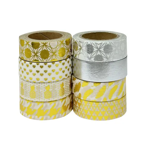Wrapables Metallic Foil Washi Masking Tape Collection (Set of 8), 08WPSET07 {2}