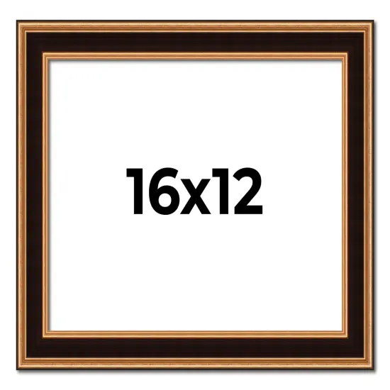 Weathered Gold Picture Frame - UV Acrylic, Backing Board, Hanging Hardware Included {1}