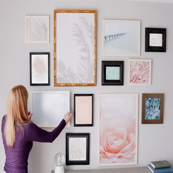 Minimalist White Picture Frame - UV Acrylic, Foam Board Backing, Hanging Hardware {4}