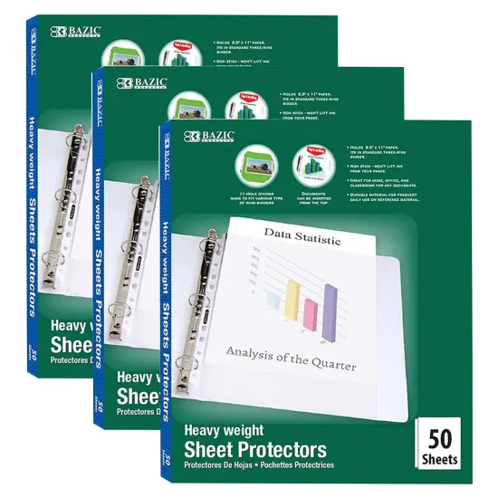Heavy Weight Top Loading Sheet Protectors, 50 Per Box, 3 Boxes {1}