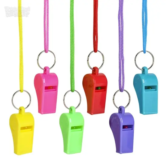 Rhode Island Novelty 2" Neon Whistle Necklace 12Pack {1}