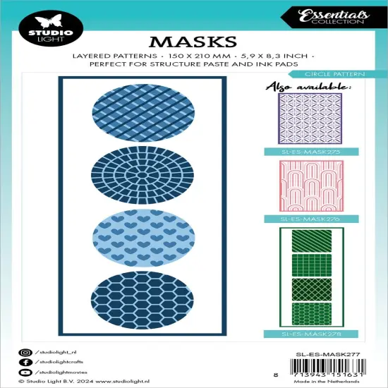 Studio Light Essentials 5.9"X8.25" Stencil-Nr. 277, Circle Pattern {3}