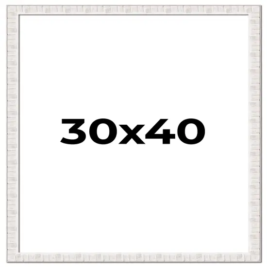 Sculpted White Picture Frame - UV Acrylic, Foam Board Backing, Hanging Hardware {1}