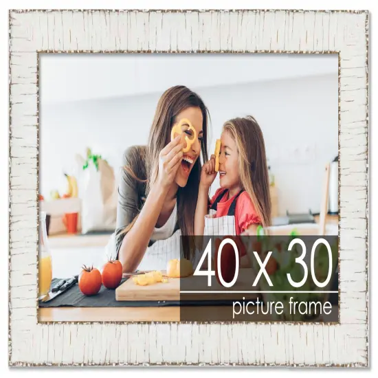 Ornate White Picture Frame - UV Acrylic, Backing Board, Hanging Hardware Included {1}