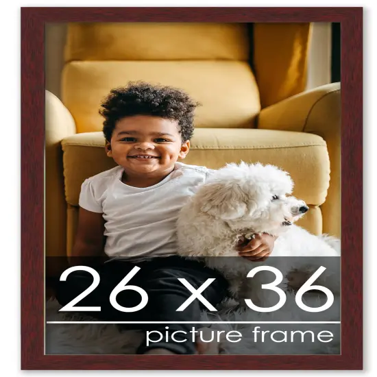 Minimalist Brown Picture Frame - UV Acrylic, Foam Board Backing, Hanging Hardware {1}